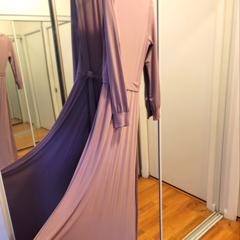 *Naked Wardrobe* plunged neck blush pink wrap dress